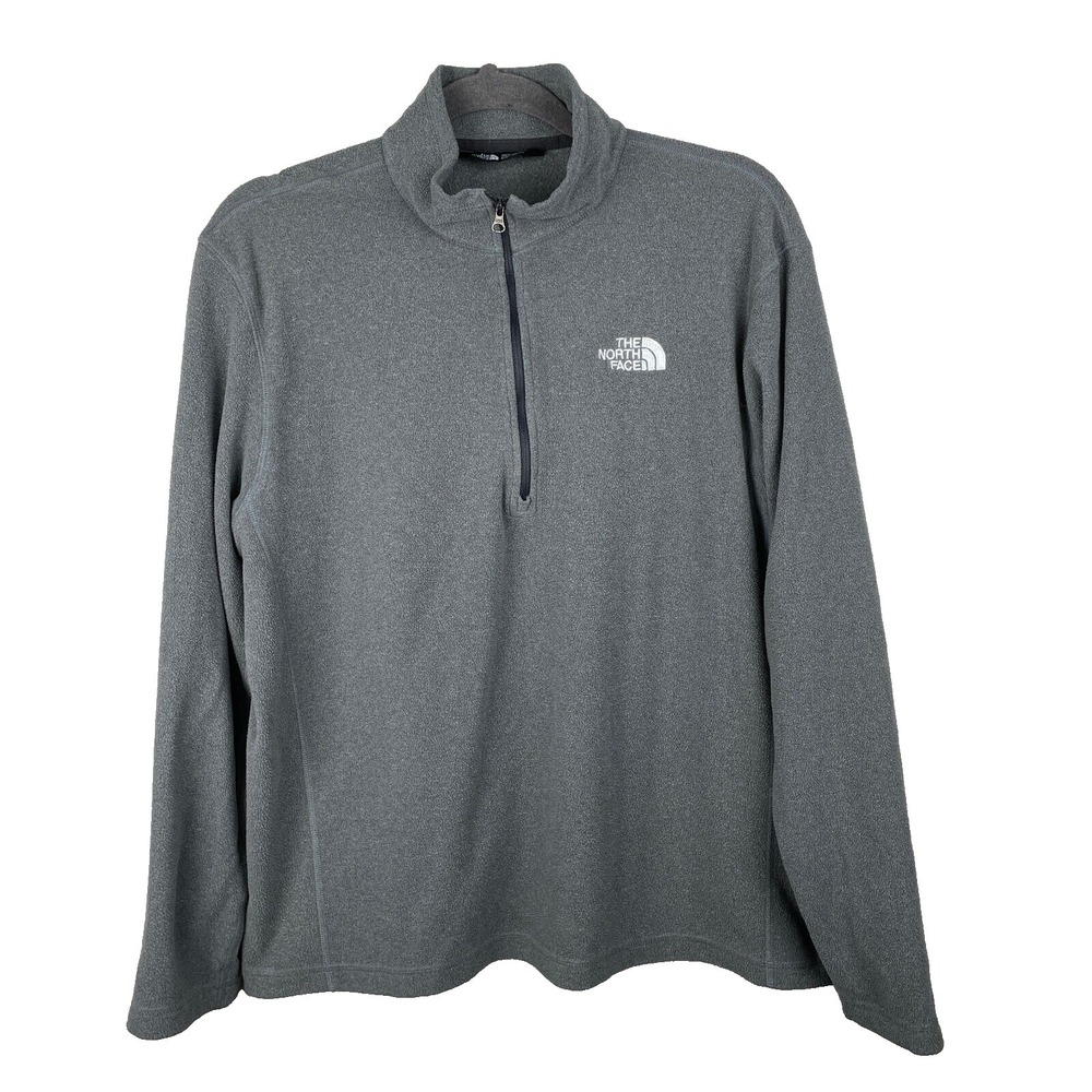 The North Face Pullover Mens‎ Medium Gray Fleece Quarter Zip Outdoors Gorpcore